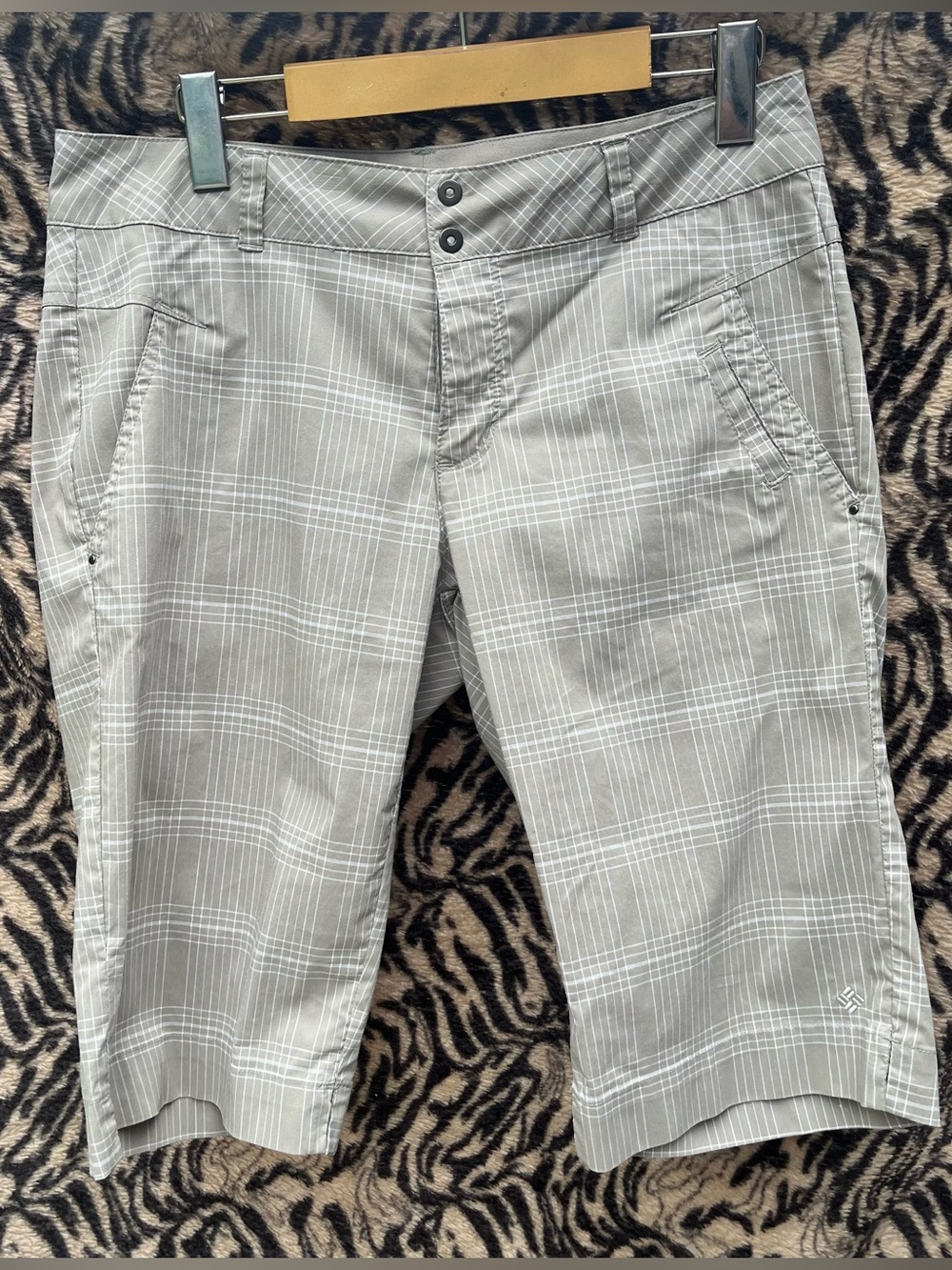 Columbia Women's Beige Plaid Bermuda Shorts